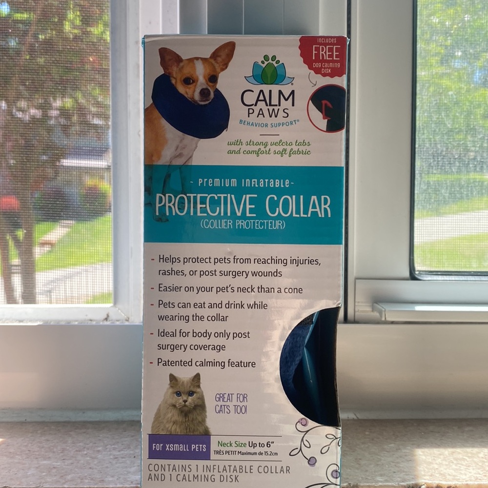 XS Premium inflatable protective collar for dogs and cats